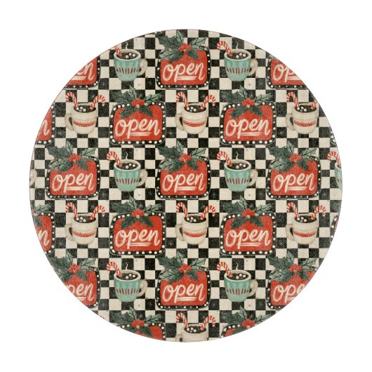 Vintage-Kokosbar-Theke Statement Schneidebrett (Vorderseite)