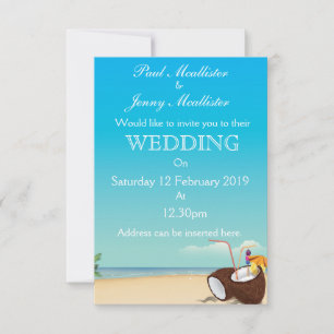 Vintage Kokosgetränk Hochzeitseinladung Einladung