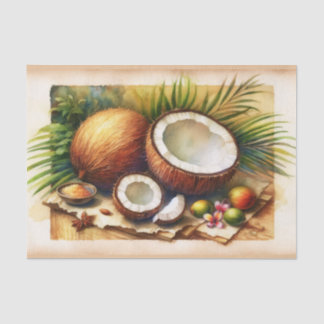 Vintage Kokosnuss-Tropendecke Seidenpapier