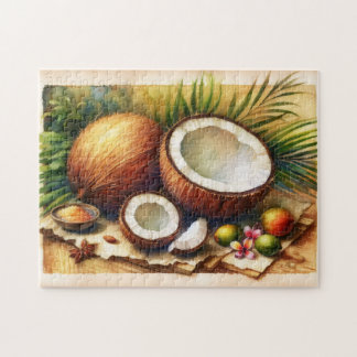 Vintage Kokosnuss tropisch Puzzle