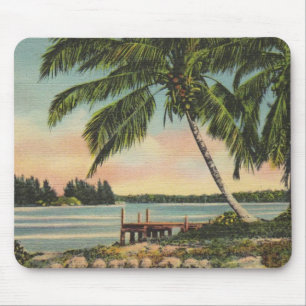 Vintage Kokospalmen Mousepad