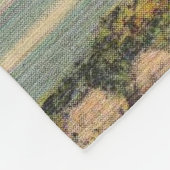 Vintage Kokospalmen Tropischer Sonnenuntergang Fleecedecke (Ecke)