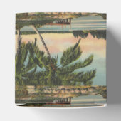 Vintage Kokospalmen Tropischer Sonnenuntergang Geschenkschachtel (Oben)