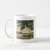 Vintage Kokospalmen Tropischer Sonnenuntergang Kaffeetasse (Links)