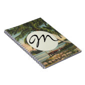 Vintage Kokospalmen Tropischer Sonnenuntergang Notizblock (Rechte Seite)