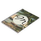 Vintage Kokospalmen Tropischer Sonnenuntergang Notizblock (Linke Seite)