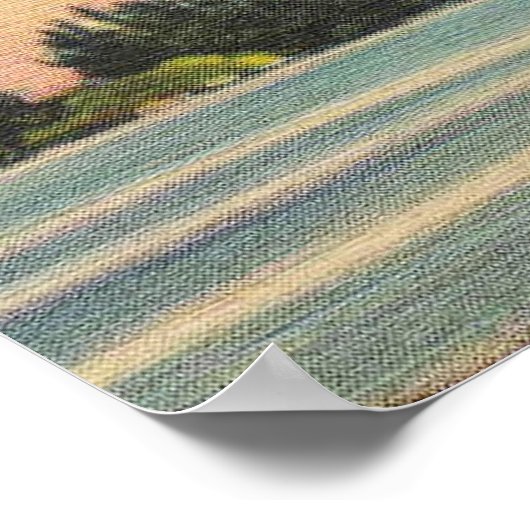 Vintage Kokospalmen Tropischer Sonnenuntergang Poster (Ecke)