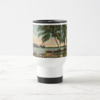 Vintage Kokospalmen Tropischer Sonnenuntergang