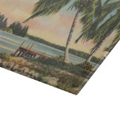 Vintage Kokospalmen Tropischer Sonnenuntergang Schneidebrett (Ecke)