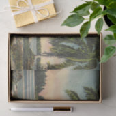 Vintage Kokospalmen Tropischer Sonnenuntergang Seidenpapier (Geschenk)