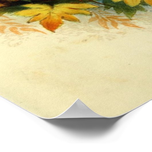 Vintage Kolibri-Abbildung Poster (Ecke)