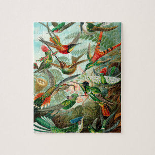 Vintage Kolibri Dekorative Illustrationskunst Puzzle
