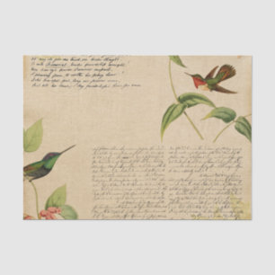 Vintage Kolibri-Ephemera Seidenpapier