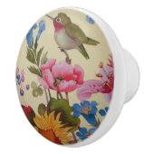 Vintage Kolibri-Freund-wilde Blumen Keramikknauf (Rechts)