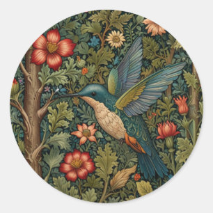 Vintage Kolibri-Kunstmalerei Runder Aufkleber