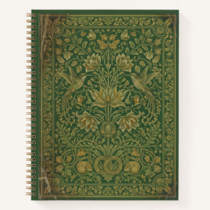 Vintage Kolibri- und Schlafender Fuchs-Blumenjourn Notizblock