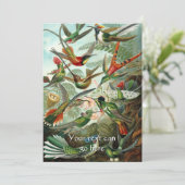 Vintage Kolibris Einladung (Stehend Vorderseite)