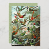 Vintage Kolibris Einladung (Vorne/Hinten)