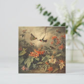 Vintage Kolibris und Blume (Stehend Vorderseite)