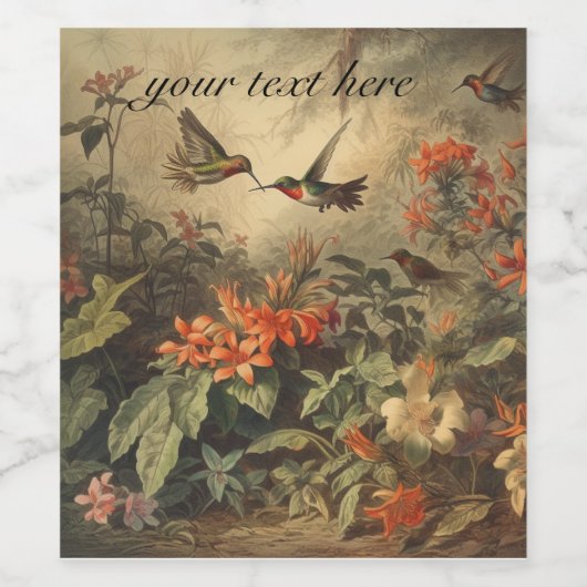 Vintage Kolibris Weinetikett (Einzelnes Label)