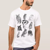 Vintage-Kollektion weiser Eulen T-Shirt (Vorderseite)
