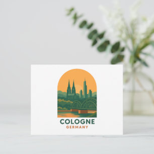 Vintage Köln Deutschland Reise Kunst – Retro Europ Postkarte