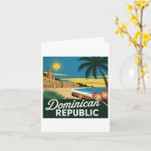 Vintage Kolonialarchitektur der Dominikanischen Re Karte (Gelbe Blume)