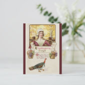 Vintage koloniale Frau und türkischer Erntedank Postkarte (Stehend Vorderseite)