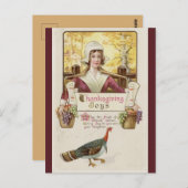 Vintage koloniale Frau und türkischer Erntedank Postkarte (Vorne/Hinten)