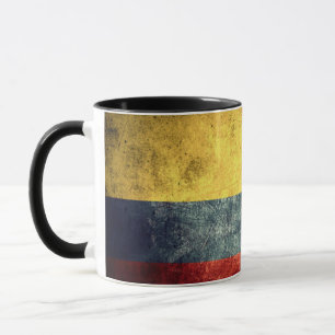 Vintage kolumbianische Flaggenüberdeckte Keramik Tasse