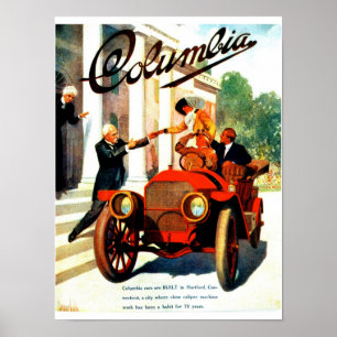 Vintage Kolumbien-Auto der 1910er Jahre 12 x 46 Zo Poster