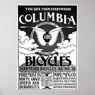 Vintage Kolumbien fährt Anzeige-Plakat rad Poster