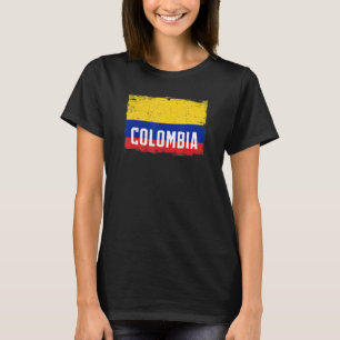 Vintage Kolumbien-Flagge Erbe Kolumbianische Wurze T-Shirt