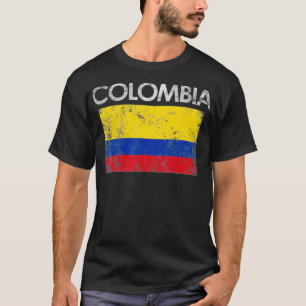Vintage Kolumbien Kolumbianische Flagge Stolz Gesc T-Shirt