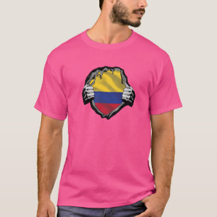 Vintage Kolumbien Kolumbianische Flagge Stolz Retr T-Shirt