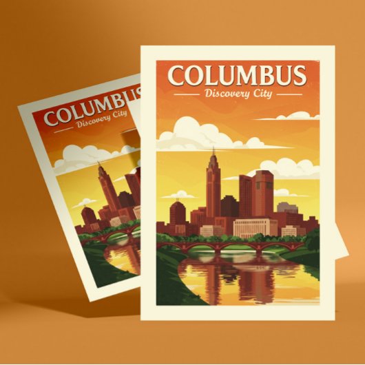 Vintage Kolumbus Postkarte
