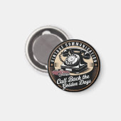 "Vintage Kommunikation" Retro-Emblem-Design Magnet (Vorderseite/Rückseite)