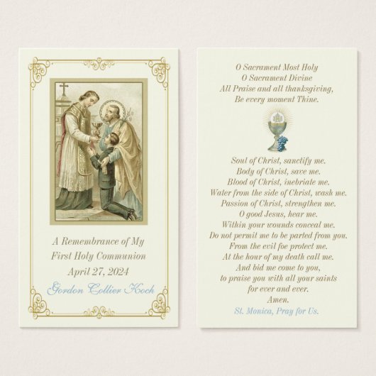 Vintage Kommunion Katholische Erinnerung an die He (Vorne & Hinten)