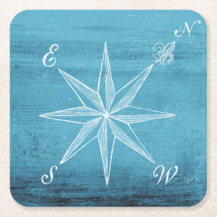 Vintage Kompass blau Untersetzer
