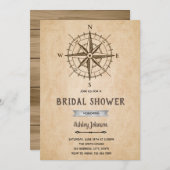 Vintage Kompass-Hochzeitsfeier Einladung (Vorne/Hinten)