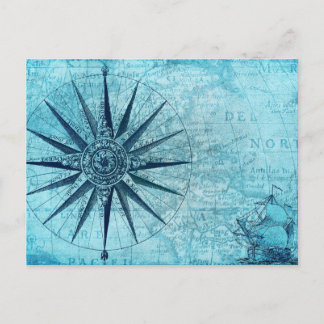 Vintage Kompass-Karte Einladungspostkarte