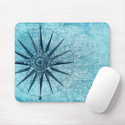 Vintage Kompass-Karte Mousepad (Mit Mouse)