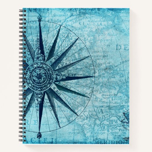 Vintage Kompass-Karte Notizblock (Vorderseite)
