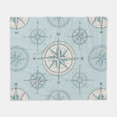 Vintage-Kompass Nahtloses Muster (1) Fleecedecke (Vorderseite (Horizontal))