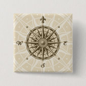 Vintage Kompass-Rose Button (Vorderseite)