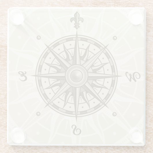 Vintage Kompass-Rose Glasuntersetzer (Rückseite)
