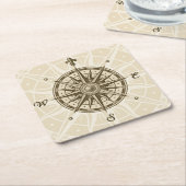 Vintage Kompass-Rose Rechteckiger Pappuntersetzer (angewinkelt)