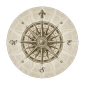 Vintage Kompass-Rose Schneidebrett (Vorderseite)