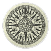 Vintage Kompass-Rose Sun Keramikknauf (Vorderseite)