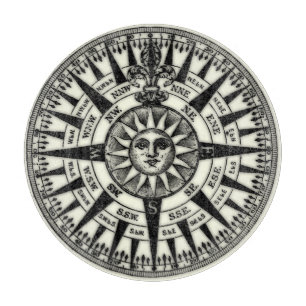 Vintage Kompass-Rose Sun Schneidebrett